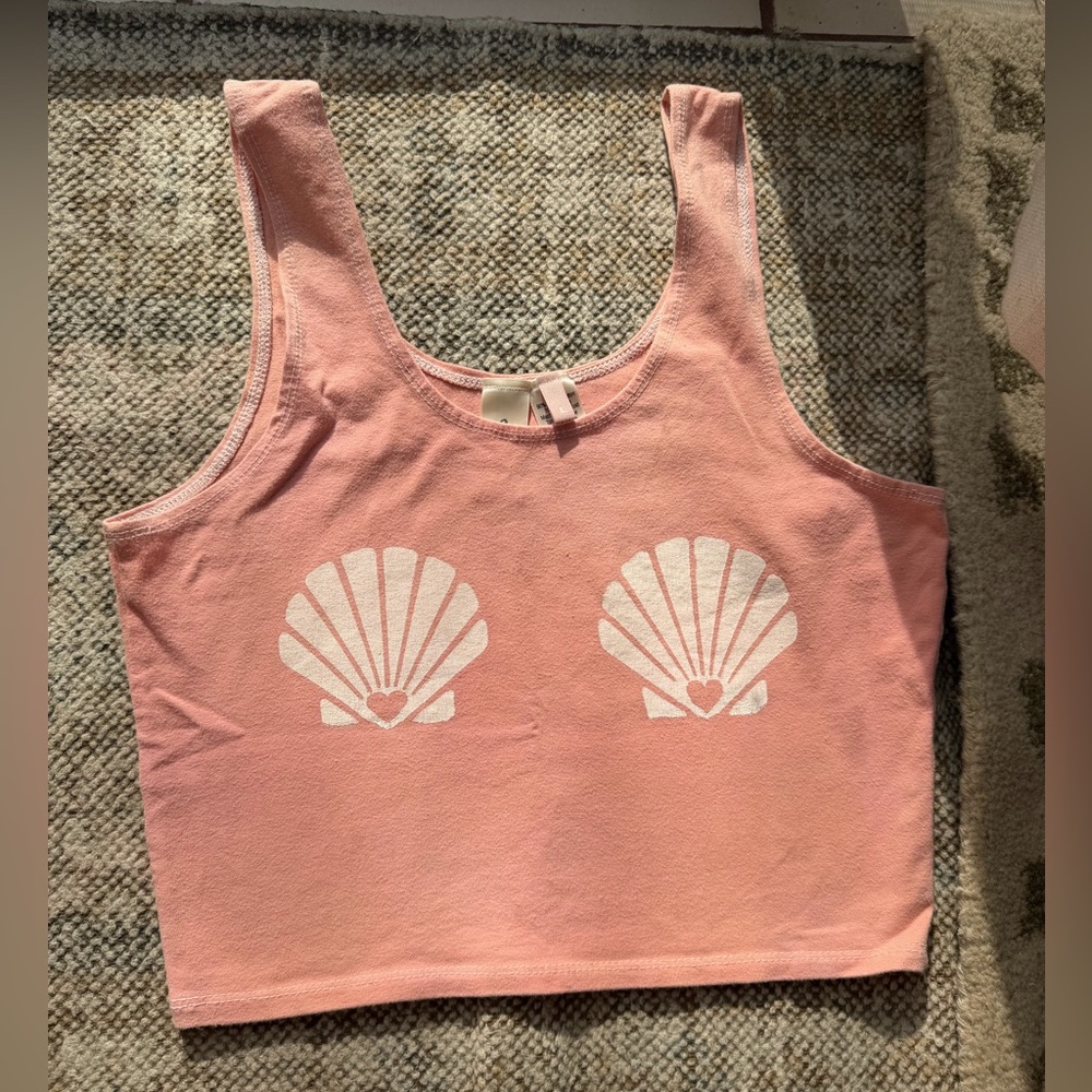 Purusha People organic cotton crop shell mermaid tank yoga
